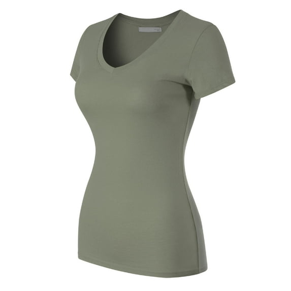 MixMatchy Women's Basic Solid Multi Colors Fitted Short Sleeve T-Shirt [S-3XL]