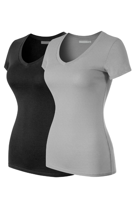 Women's Basic Solid Multi Colors Fitted Short Sleeve T-Shirt [S-3XL]