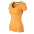thumbnail image 1 of MixMatchy Women's Basic Solid Multi Colors Fitted Short Sleeve T-Shirt [S-3XL], 1 of 5