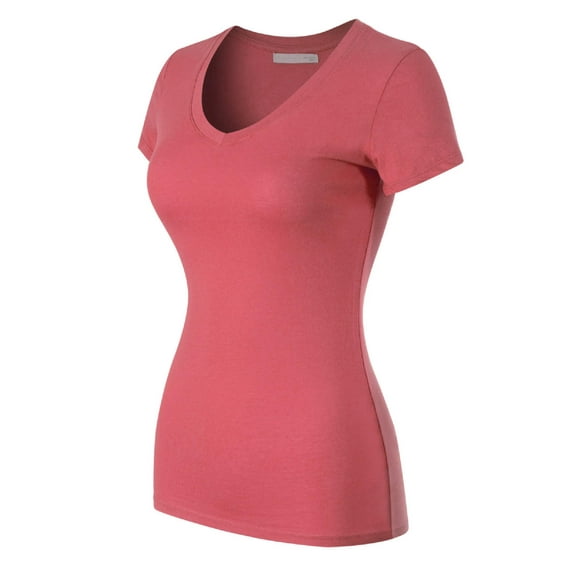 MixMatchy Women's Basic Solid Multi Colors Fitted Short Sleeve T-Shirt [S-3XL]