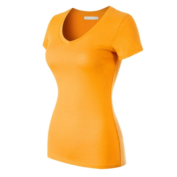 MixMatchy Women's Basic Solid Multi Colors Fitted Short Sleeve T-Shirt [S-3XL]