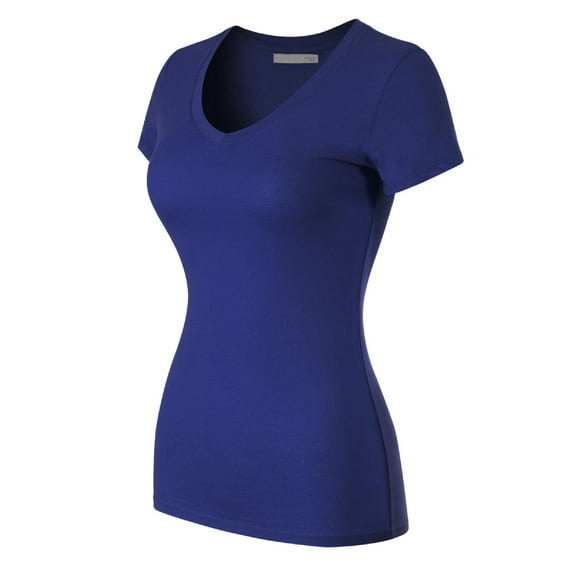 MixMatchy Women's Basic Solid Multi Colors Fitted Short Sleeve T-Shirt [S-3XL]