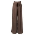 thumbnail image 1 of MixMatchy Women's Breathable Chiffon Fabric Loose Pleated Wide Leg Palazzo Pants with Ribbon Tie Elastic Band, 1 of 4