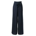 thumbnail image 1 of MixMatchy Women's Breathable Chiffon Fabric Loose Pleated Wide Leg Palazzo Pants with Ribbon Tie Elastic Band, 1 of 4