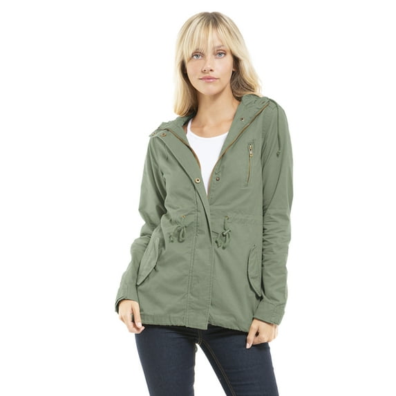 MixMatchy Women's Casual Lightweight Military Safari Anorak Utility Jacket
