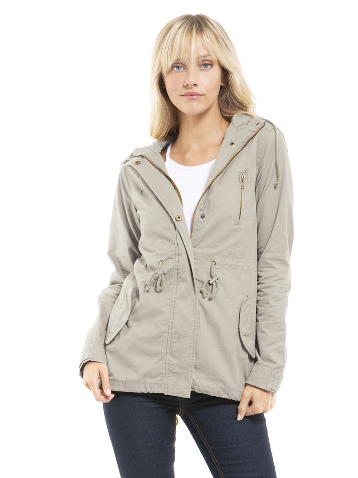 MixMatchy Women's Casual Lightweight Military Safari Anorak Utility