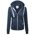 thumbnail image 1 of MixMatchy Women's Casual Long Sleeve French Terry Full Zip-UP Hoodie Sweatshirt, 1 of 4