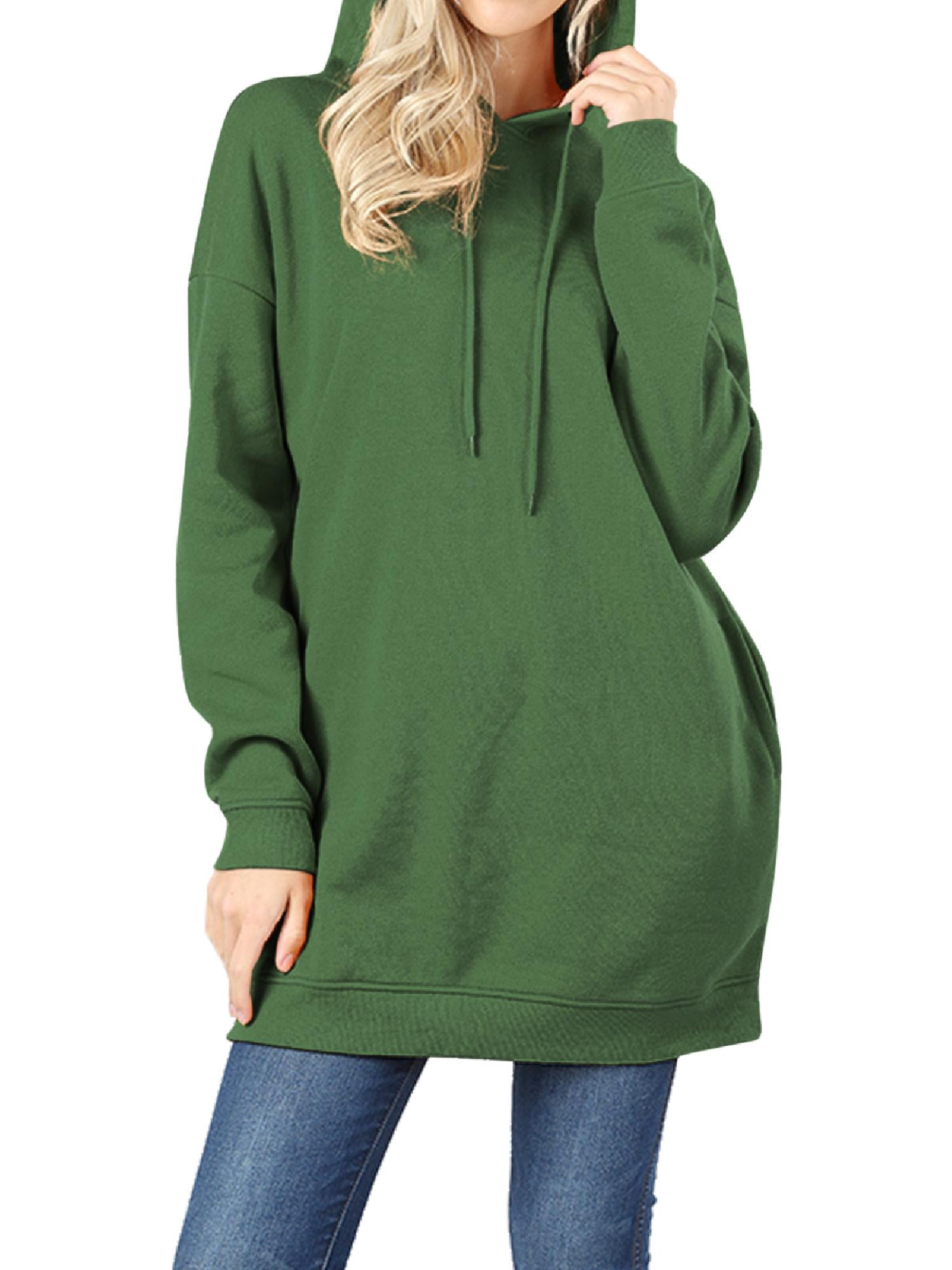 MixMatchy Women's Casual Oversized Long Sleeve Fleece Hoodie Sweatshirts Loose Hooded Pullover Tunic (S~3X)