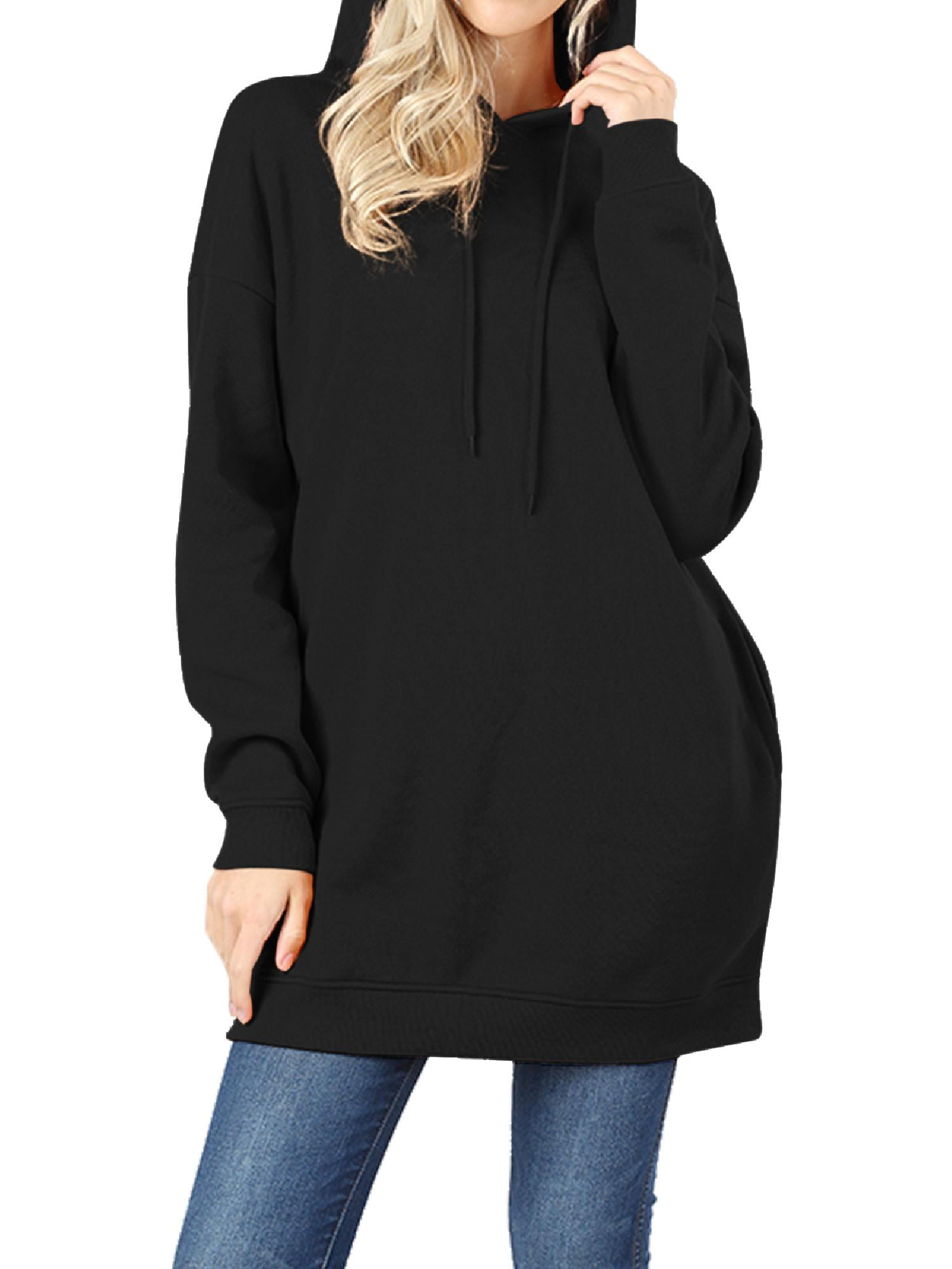 MixMatchy Women's Casual Oversized Long Sleeve Fleece Hoodie Sweatshirts Loose Hooded Pullover Tunic (S~3X)