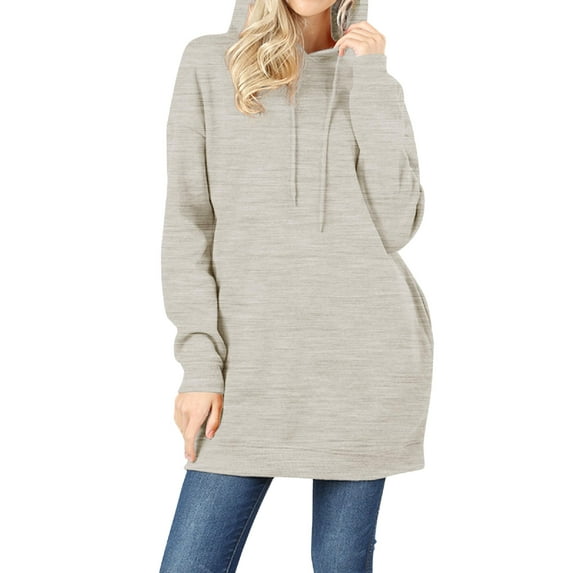 MixMatchy Women's Casual Oversized Long Sleeve Fleece Hoodie Sweatshirts Loose Hooded Pullover Tunic (S~3X)