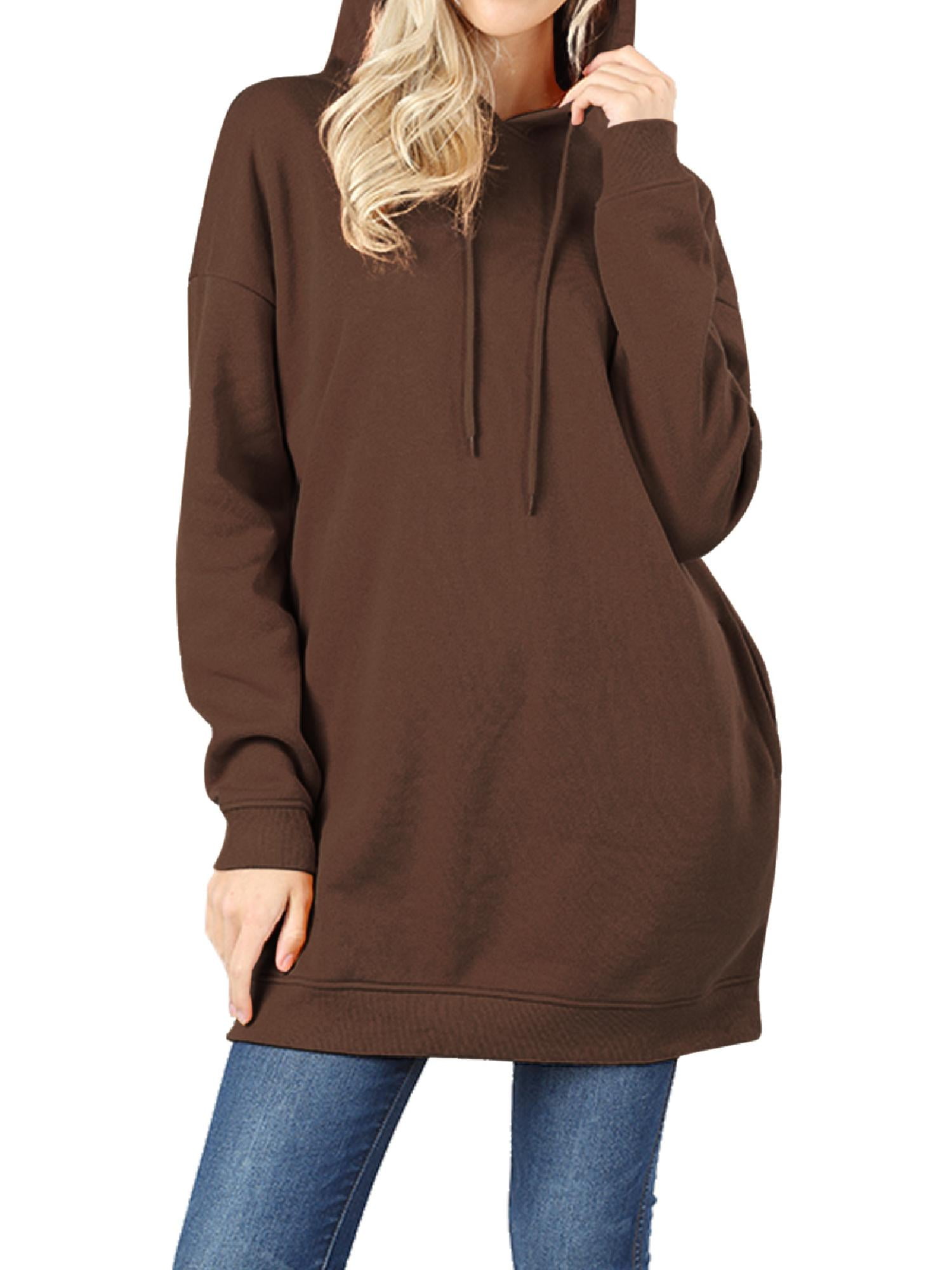 MixMatchy Women's Casual Oversized Long Sleeve Fleece Hoodie Sweatshirts Loose Hooded Pullover Tunic (S~3X)