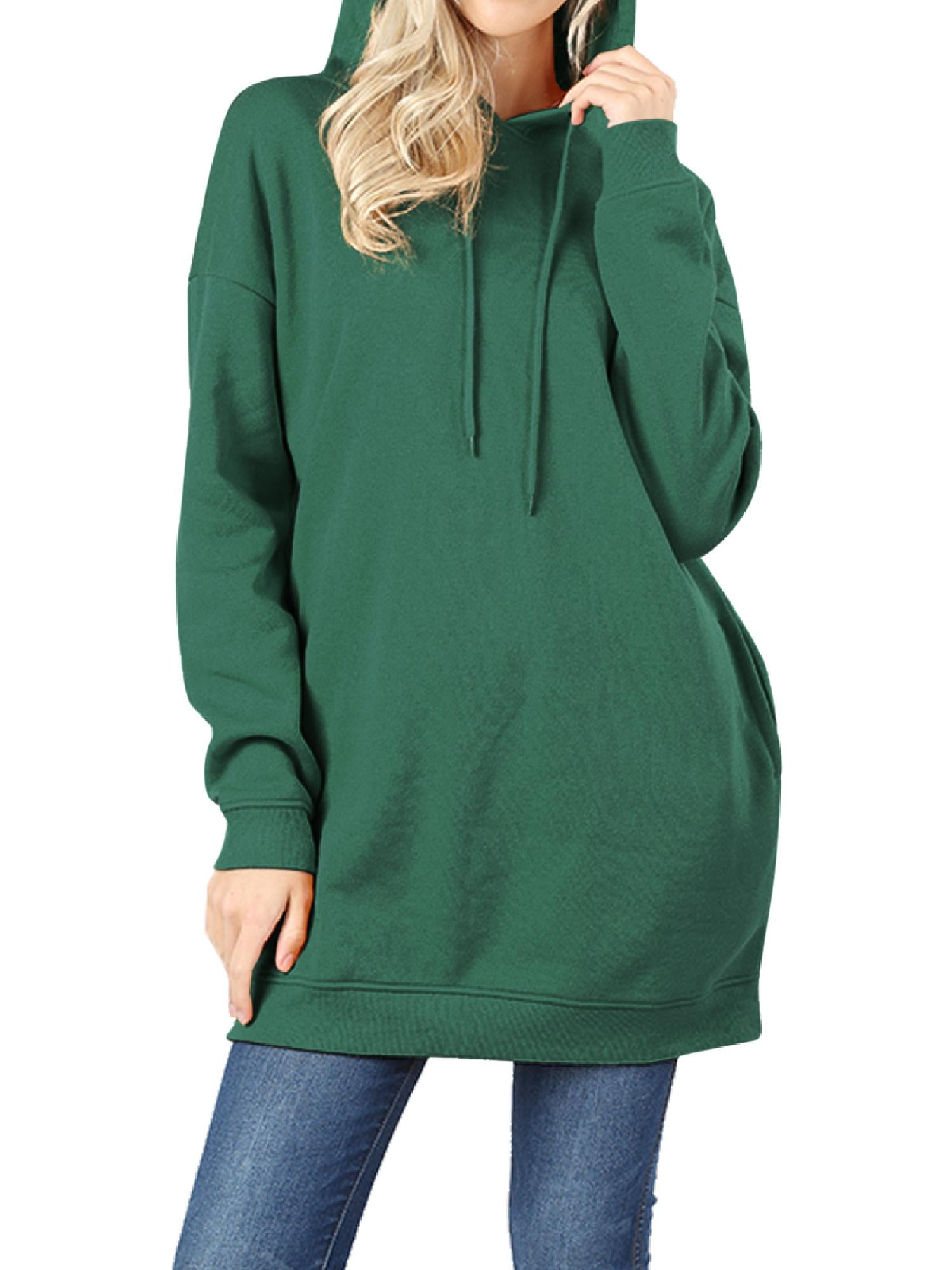 MixMatchy Women's Casual Oversized Long Sleeve Fleece Hoodie Sweatshirts Loose Hooded Pullover Tunic (S~3X)