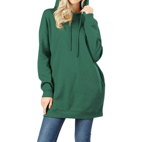 MixMatchy Women's Casual Oversized Long Sleeve Fleece Hoodie Sweatshirts Loose Hooded Pullover Tunic (S~3X)