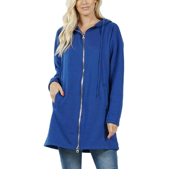 MixMatchy Women's Casual Oversized Loose Fit Long Sleeve Zip Up Pullover Hoodie Tunic Sweatshirt Jacket (S-3X)