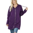 thumbnail image 1 of MixMatchy Women's Casual Oversized Loose Fit Long Sleeve Zip Up Pullover Hoodie Tunic Sweatshirt Jacket (S-3X), 1 of 1