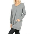 thumbnail image 1 of MixMatchy Women's Casual Oversized V-Neck Sweatshirts Loose Fit Pullover Tunic, 1 of 1