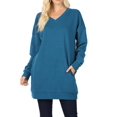 thumbnail image 1 of MixMatchy Women's Casual Oversized V-Neck Sweatshirts Loose Fit Pullover Tunic, 1 of 1