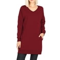 thumbnail image 1 of MixMatchy Women's Casual Oversized V-Neck Sweatshirts Loose Fit Pullover Tunic, 1 of 1