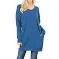thumbnail image 1 of MixMatchy Women's Casual Oversized V-Neck Sweatshirts Loose Fit Pullover Tunic, 1 of 1