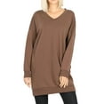 thumbnail image 1 of MixMatchy Women's Casual Oversized V-Neck Sweatshirts Loose Fit Pullover Tunic, 1 of 1