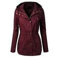 thumbnail image 1 of MixMatchy Women's Casual Safari Military Anorak Utility Hoodie Zip Up Jacket, 1 of 4