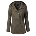 thumbnail image 1 of MixMatchy Women's Casual Safari Military Anorak Utility Hoodie Zip-Up Jacket, 1 of 4