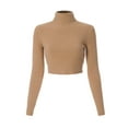 thumbnail image 1 of MixMatchy Women's Casual Solid Long Sleeve Ribbed Turtle Neck Cropped Sweater, 1 of 7