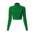 thumbnail image 1 of MixMatchy Women's Casual Solid Long Sleeve Ribbed Turtle Neck Cropped Sweater, 1 of 1