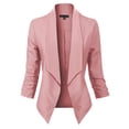 thumbnail image 1 of MixMatchy Women's Casual Work Solid Open Front 3/4 Sleeve Blazer Jacket with Plus Size, 1 of 4