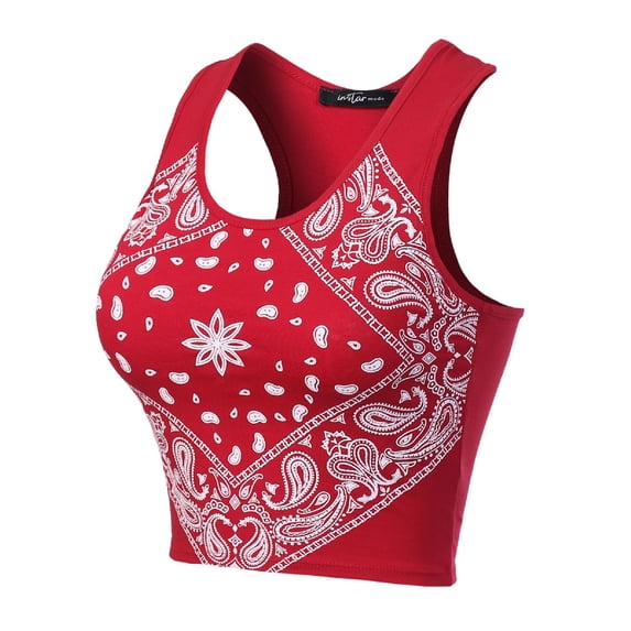 MixMatchy Women's Cotton Basic Sleeveless Racerback Sports Crop Tank Top