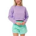 thumbnail image 1 of MixMatchy Women's Cropped Fleece Long Sleeve Crewneck Sweatshirt Crop Tops, 1 of 5
