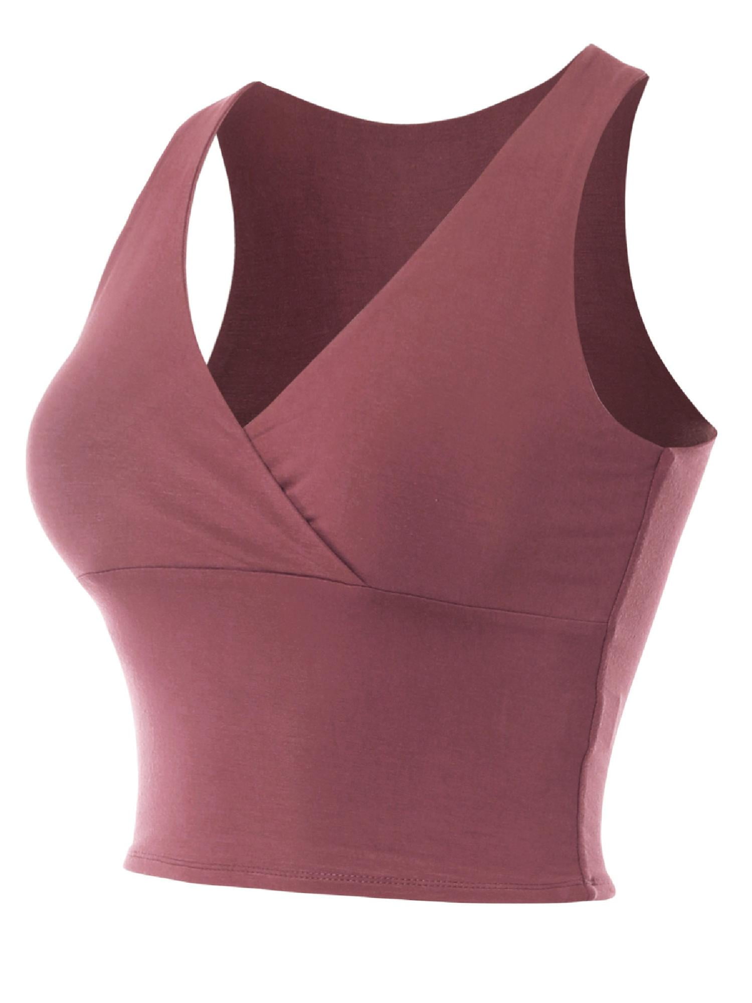 MixMatchy Women's Deep V Neck Surplice Wrap Sleeveless Compression