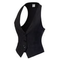 thumbnail image 1 of MixMatchy Women's Economy Dressy 3 Button Versatile Racerback Tuxedo Suit Vest Waistcoat, 1 of 5