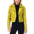 thumbnail image 1 of MixMatchy Women's Faux Leather Long Sleeve Zipper Closure Moto Biker Short Coat Jacket, 1 of 7