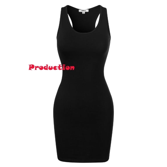 MixMatchy Women's Fitted Sleeveless Sexy Body-Con Racer-Back Round Neck Mini Dress