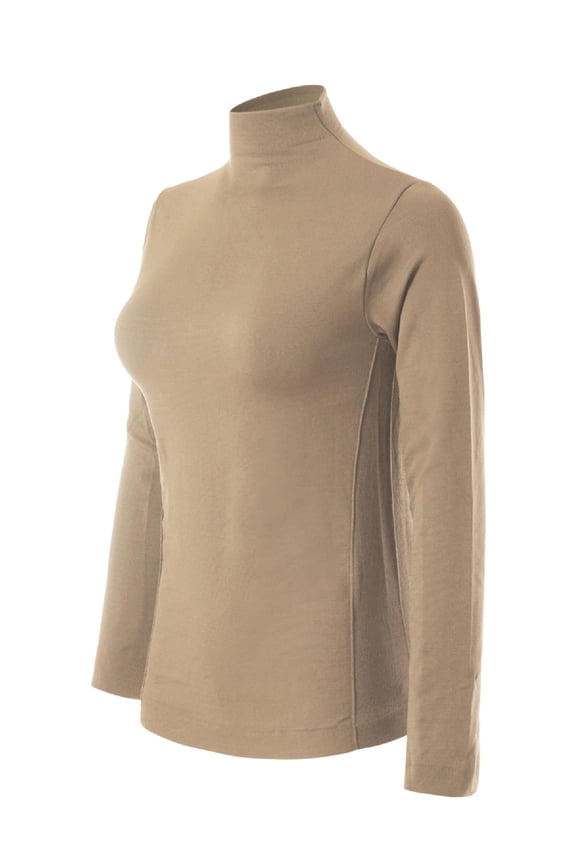 Women's Fleece Mock Turtleneck Pullover Base Layer Shirts Fall Fashion Slim Fit Winter Thermal Underwear Tops