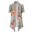 thumbnail image 1 of MixMatchy Women's Floral Pattern Lightweight Front Open Front Short Sleeve Cardigan, 1 of 4