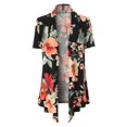 thumbnail image 1 of MixMatchy Women's Floral Pattern Lightweight Front Open Front Short Sleeve Cardigan, 1 of 4
