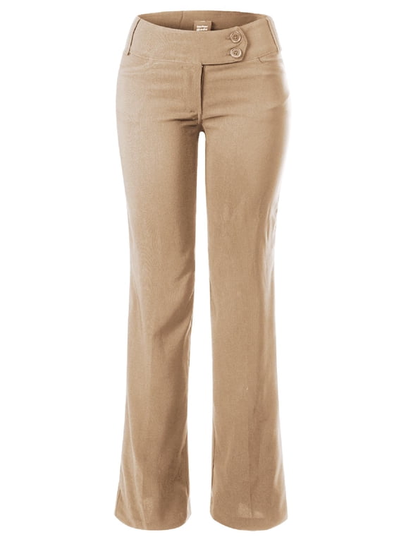 Women's High Waist Slim Boot-Cut Stretch Office Pants Trousers