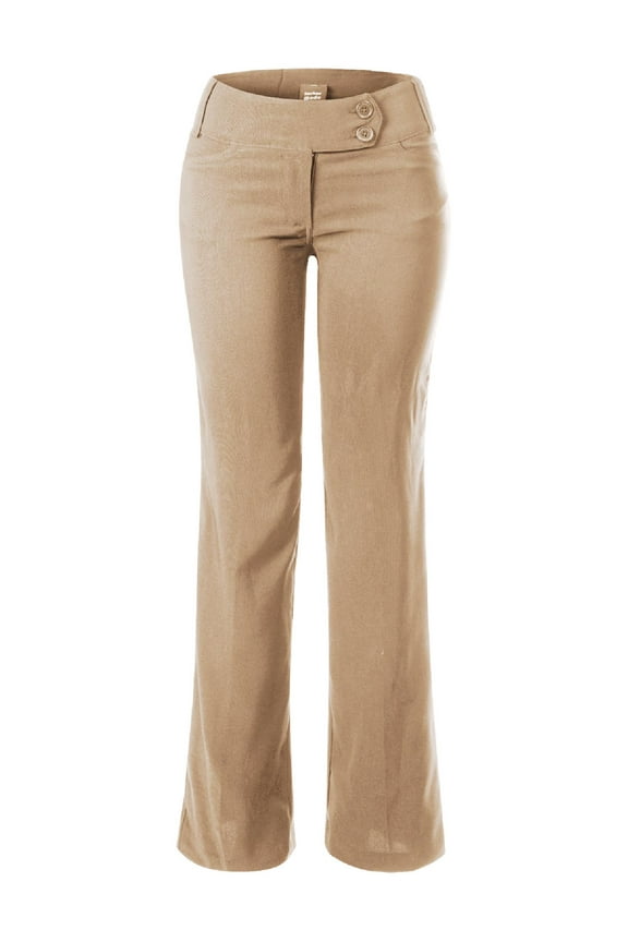Women's High Waist Slim Boot-Cut Stretch Office Pants Trousers