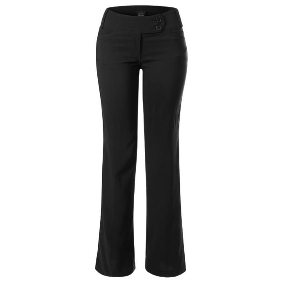 MixMatchy Women's High Waist Slim Boot-Cut Stretch Office Pants Trousers