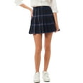 thumbnail image 1 of MixMatchy Women's High Waisted Pleated Plain A-line Tennis Mini Skirt with Back Zipper, 1 of 5