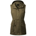 thumbnail image 1 of MixMatchy Women's Hooded Adjustable Drawstring Utility Pocket Anorak Jacket Vest, 1 of 4
