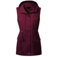thumbnail image 1 of MixMatchy Women's Hooded Adjustable Drawstring Utility Pocket Anorak Jacket Vest, 1 of 4