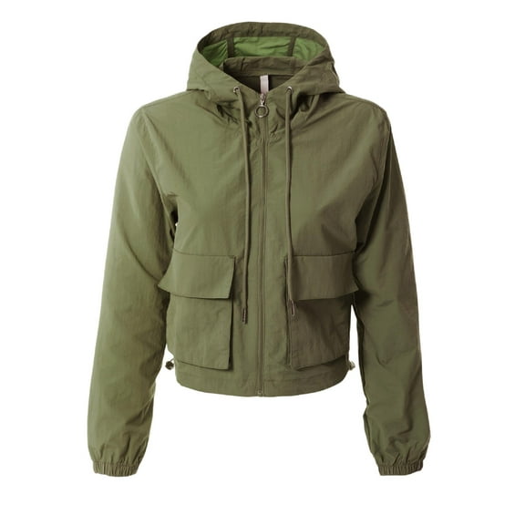 MixMatchy Women's Lightweight Cropped Jackets Yoga Quick Dry Windbreaker Zipper Jackets Workout Running Hoodie Jackets