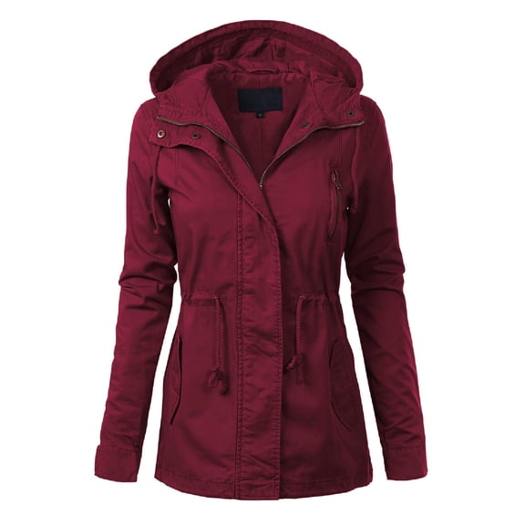 MixMatchy Women's Lightweight Military Safari Anorak Utility Hoodie Jacket