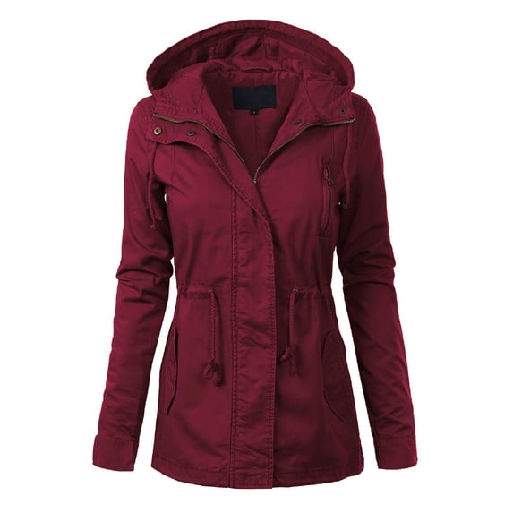 MixMatchy Women's Lightweight Military Safari Anorak Utility Hoodie Jacket