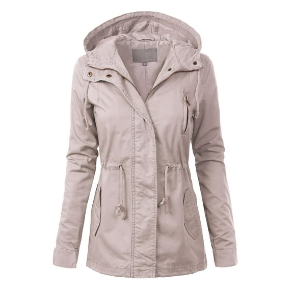 MixMatchy Women's Lightweight Military Safari Anorak Utility Hoodie Jacket