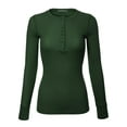 thumbnail image 1 of MixMatchy Women's Long Sleeve Eight Button Closure Henley Thermal Knit Top, 1 of 5