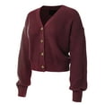 thumbnail image 1 of MixMatchy Women's Long Sleeve Open Front Cable Knit Crop Cardigans V Neck Button Sweaters, 1 of 1